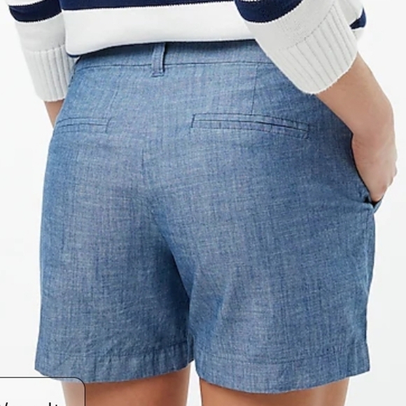 J. Crew 5" Chino Shorts Size 6 100% cotton Blue Style B9356 Med Echo Blue Wash - Picture 2 of 16